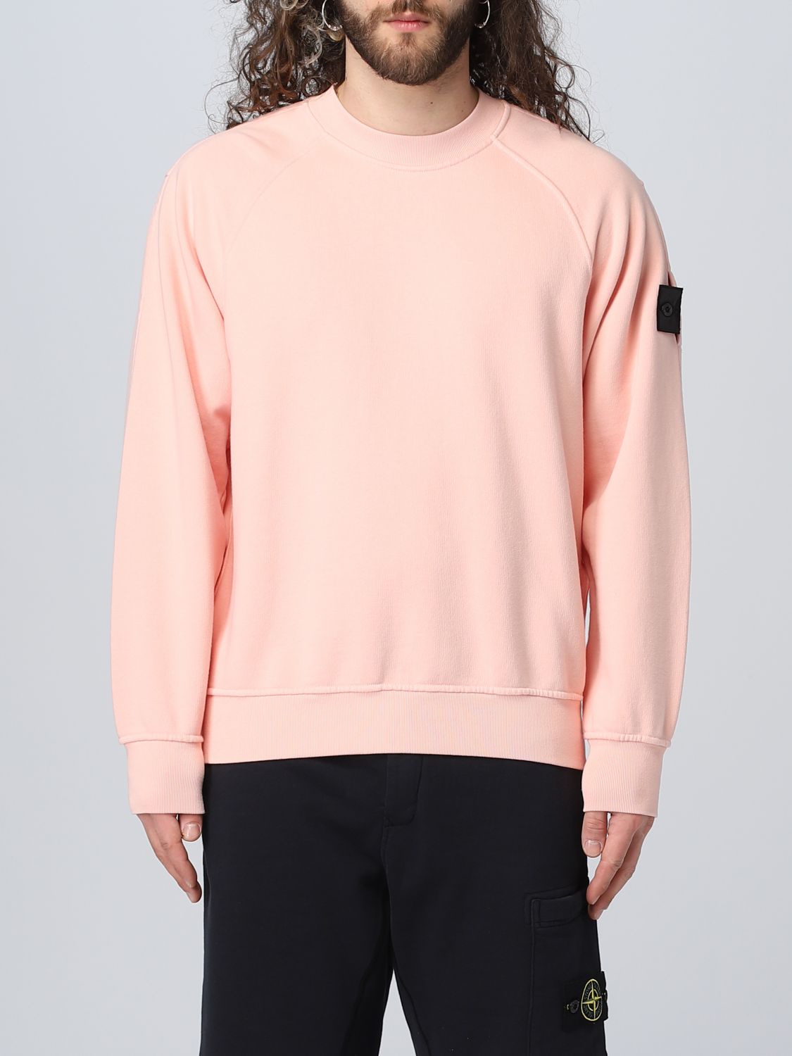 STONE ISLAND: sweatshirt for man - Pink | Stone Island sweatshirt ...