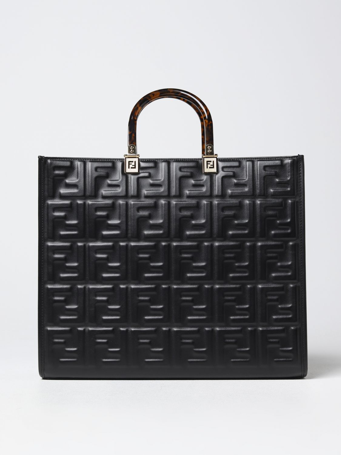 FENDI: tote bags for women - Black | Fendi tote bags 8BH386AMCV online ...