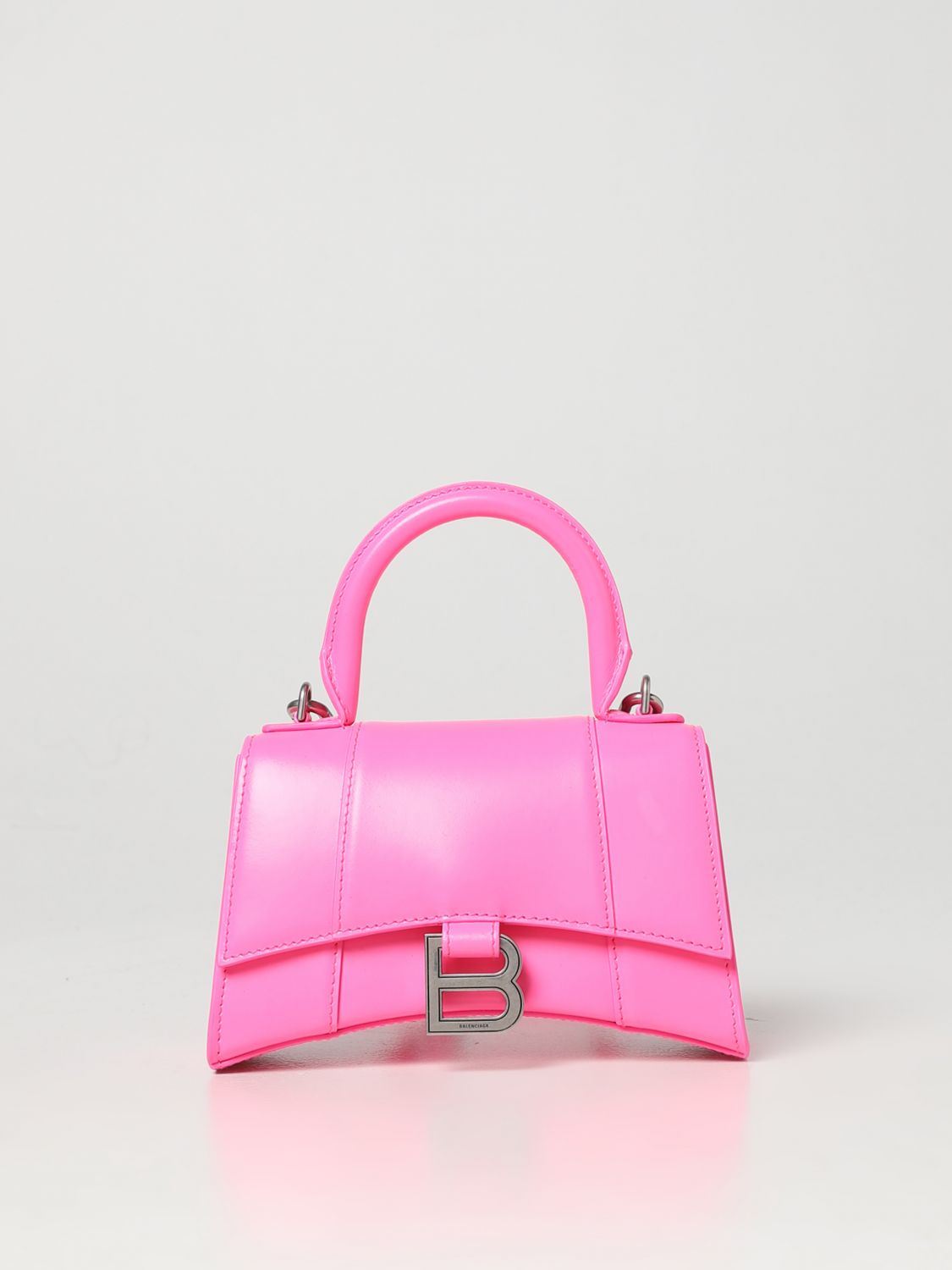 BALENCIAGA: Hourglass XS bag in leather - Pink