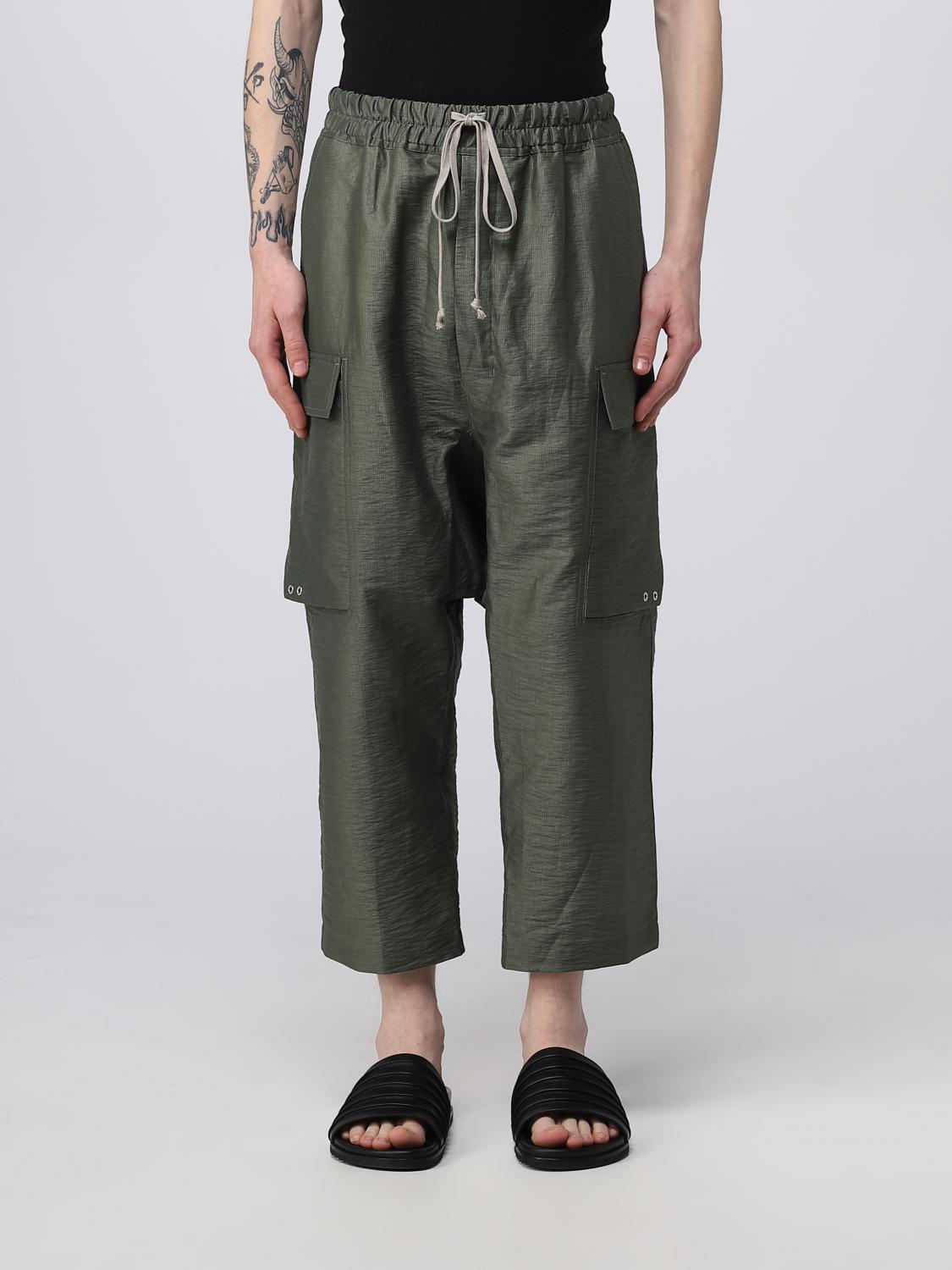 RICK OWENS: pants for man - Moss Green | Rick Owens pants RU01C4385OS ...