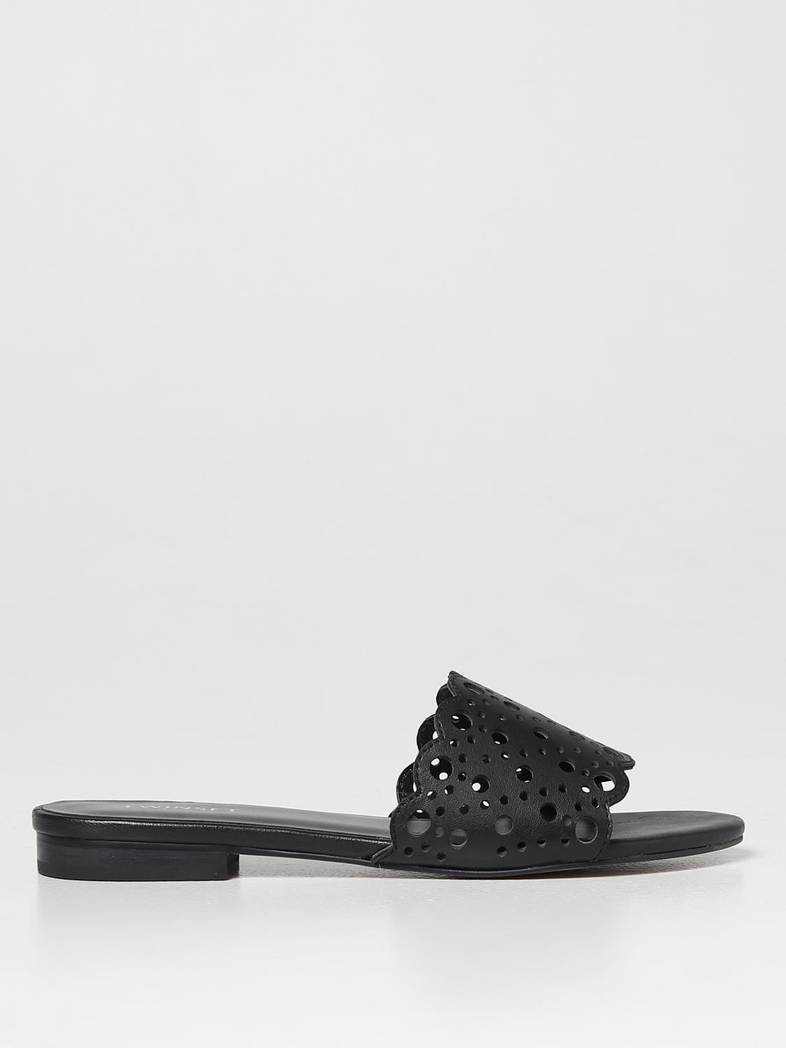 Twinset Slip-on Flat Sandals In Black