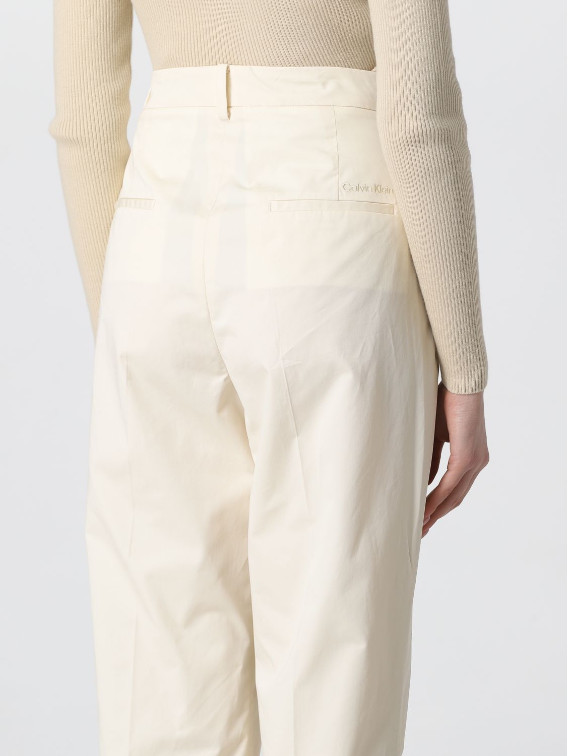 CALVIN KLEIN: pants for woman - White | Calvin Klein pants K20K205212 ...