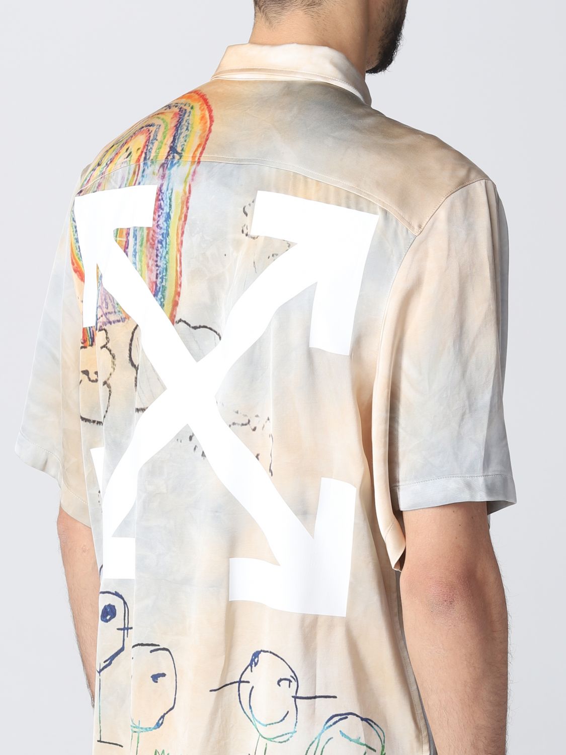 OFF-WHITE: shirt for man - Beige | Off-White shirt on GIGLIO.COM