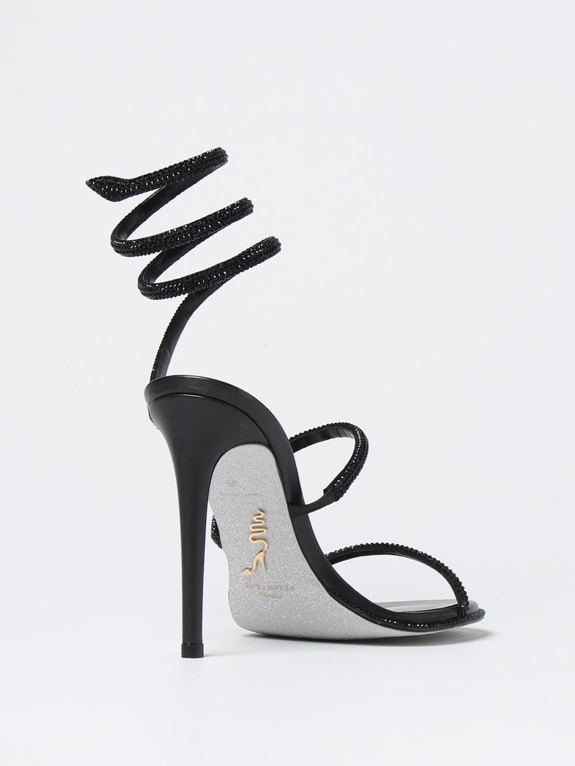 Sandales plates Rene Caovilla: Sandales plates Rene Caovilla femme noir 3