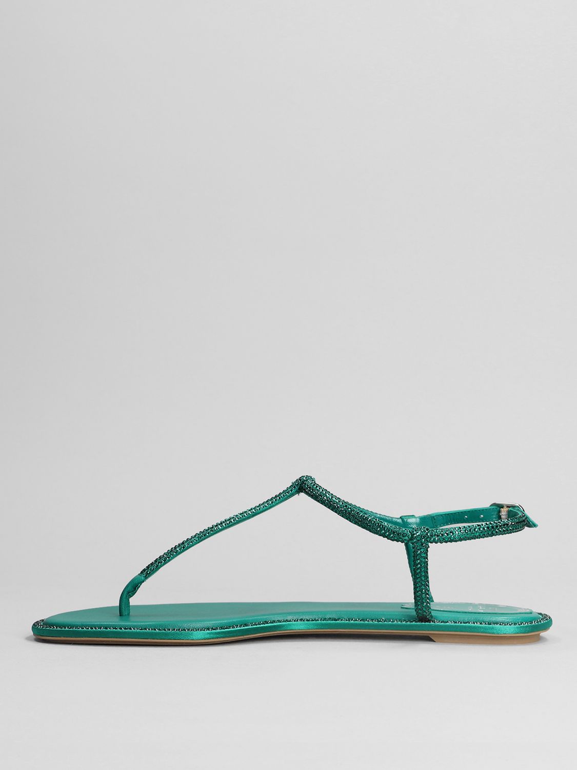 RENE CAOVILLA: flat sandals for woman - Green | Rene Caovilla flat ...