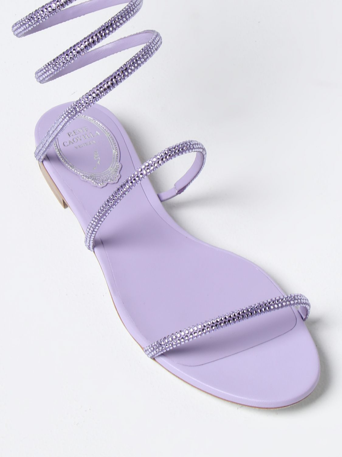 Sandales plates Rene Caovilla: Sandales plates Rene Caovilla femme violet 4