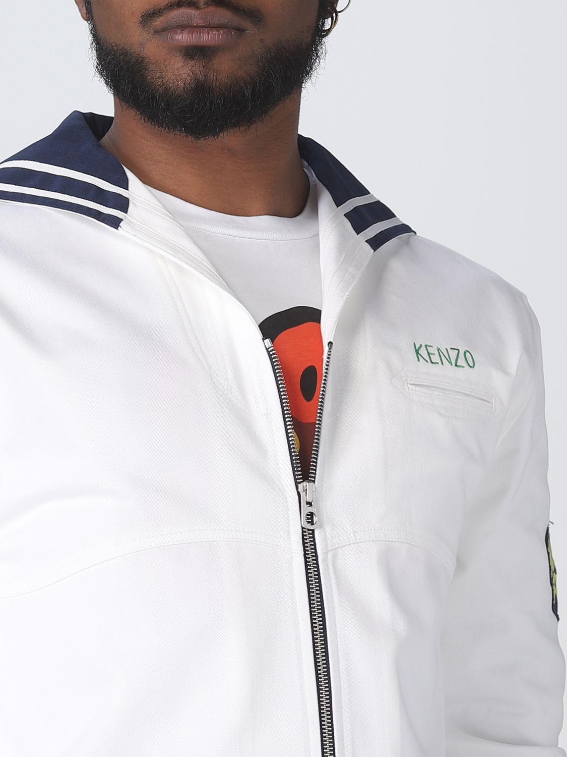 KENZO: jacket man White Kenzo jacket FD55CH5139LE online on GIGLIO.COM