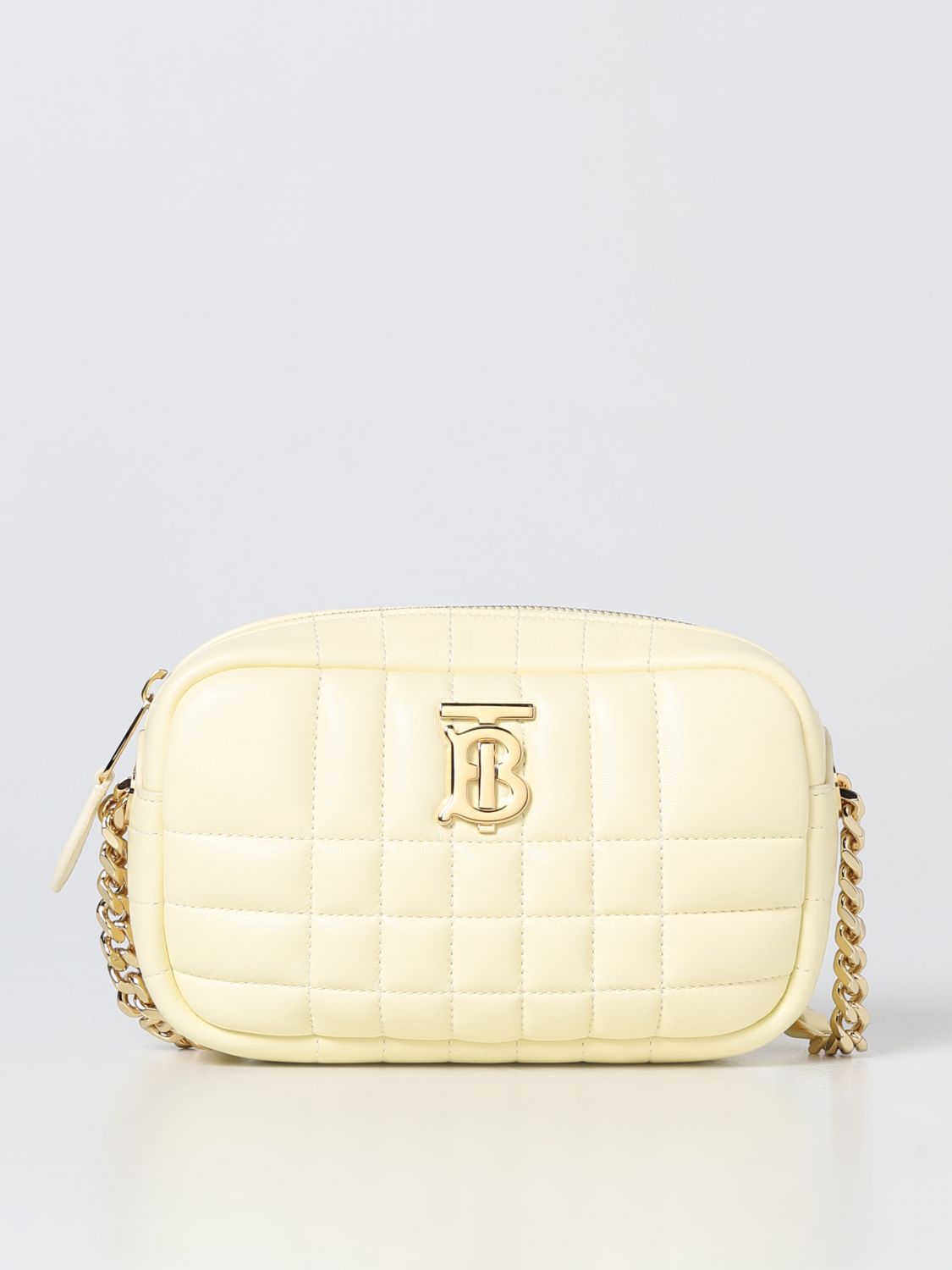 BURBERRY: Lola bag in quilted leather - Yellow  Burberry mini bag 8066149  online at