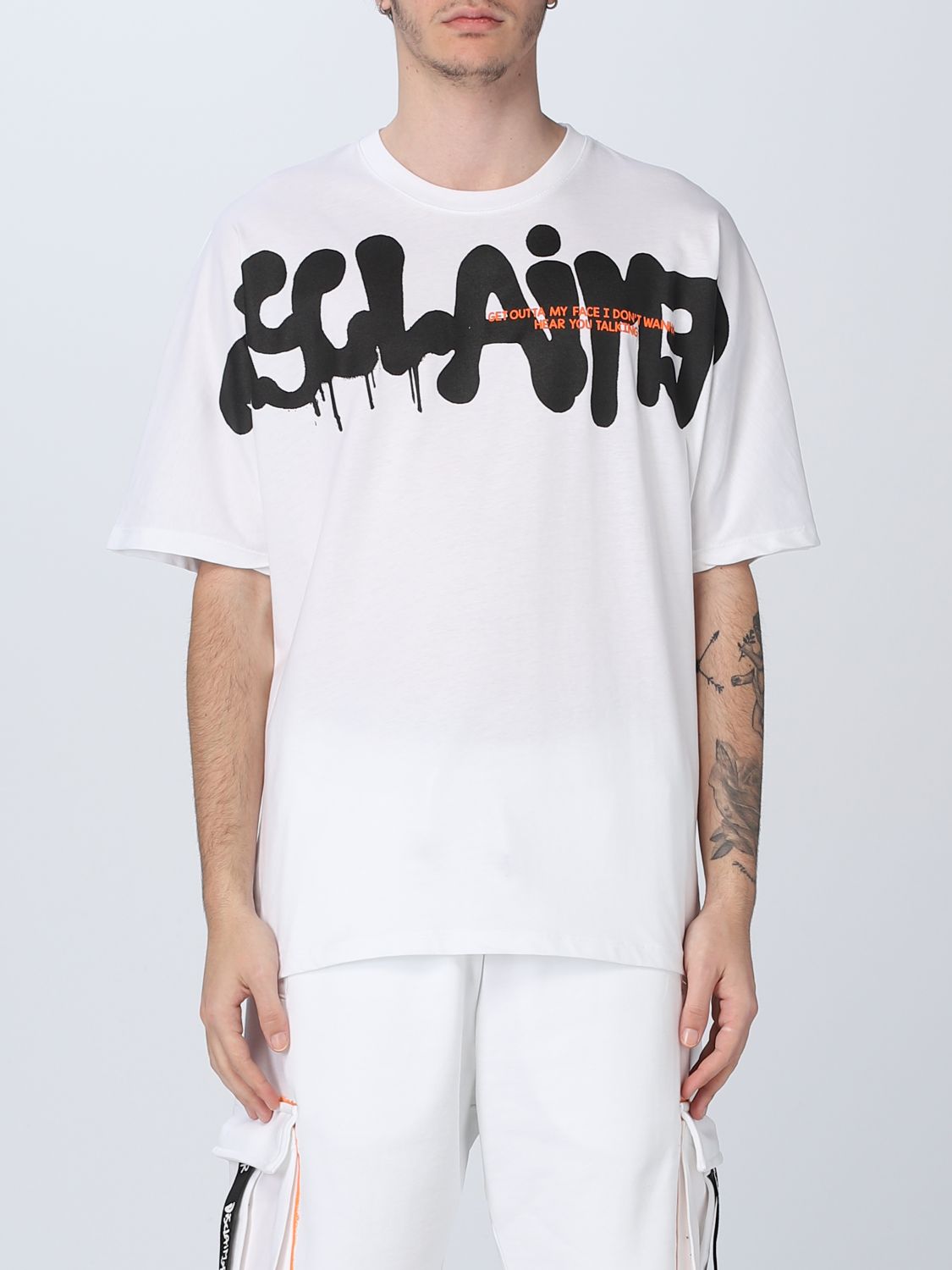 DISCLAIMER: t-shirt for man - White | Disclaimer t-shirt 23EDS53432 ...