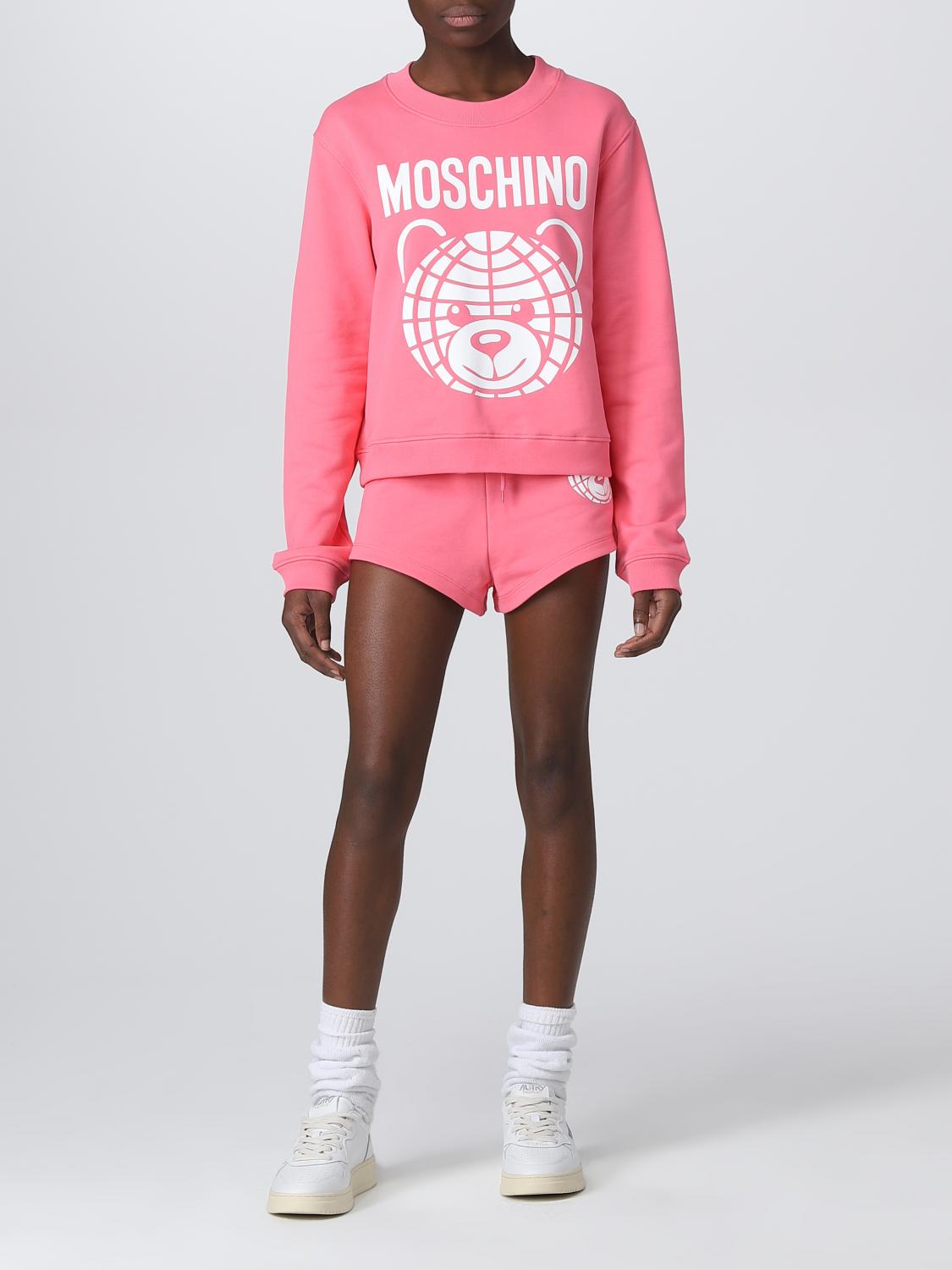 Felpa Moschino Couture: Felpa Moschino Couture in cotone rosa 2