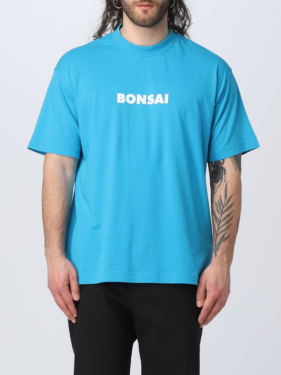 BONSAI T-SHIRT BONSAI MEN COLOR GNAWED BLUE,E11751011