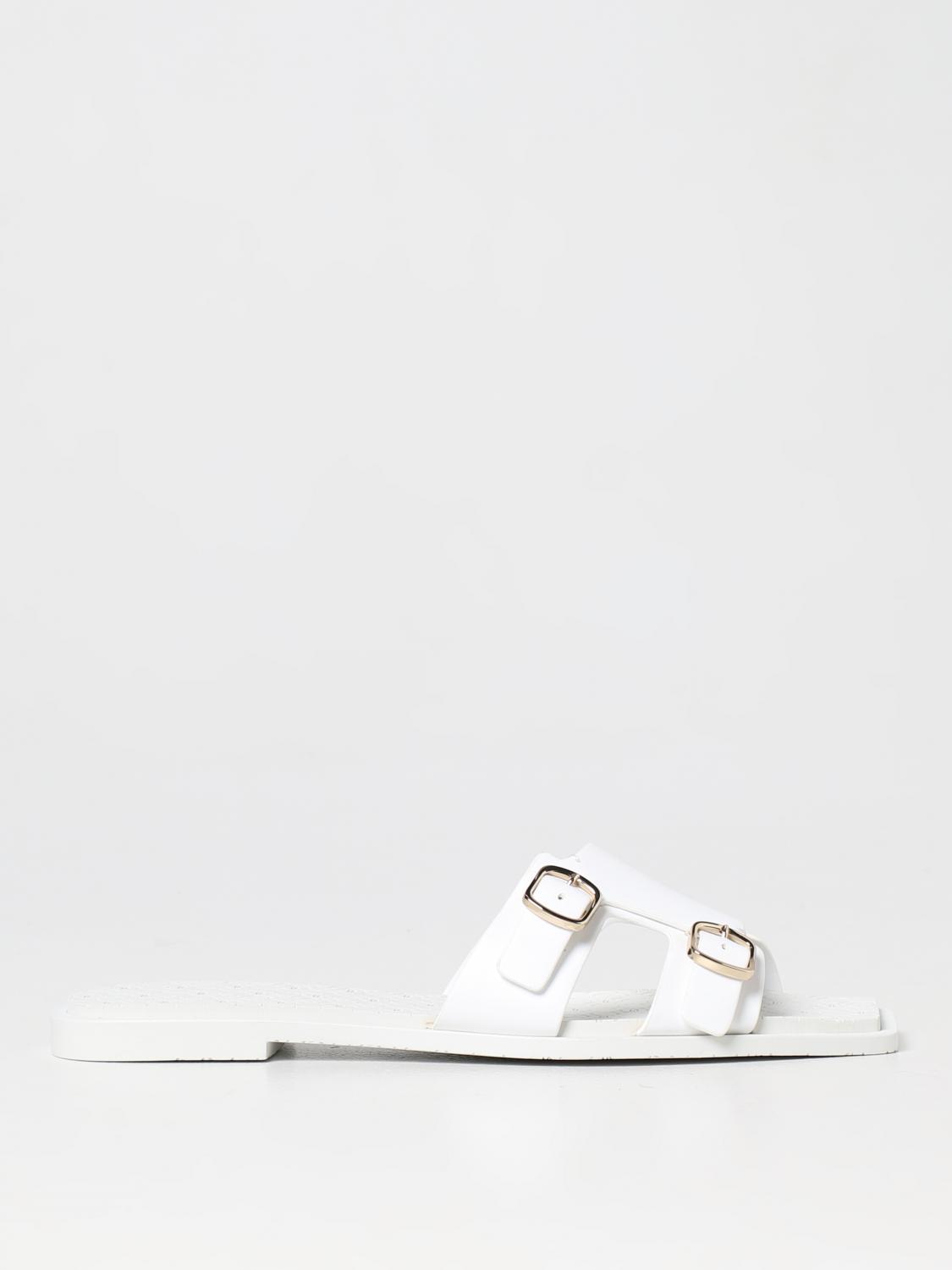 Santoni Lepus Flat Pool Slides In White