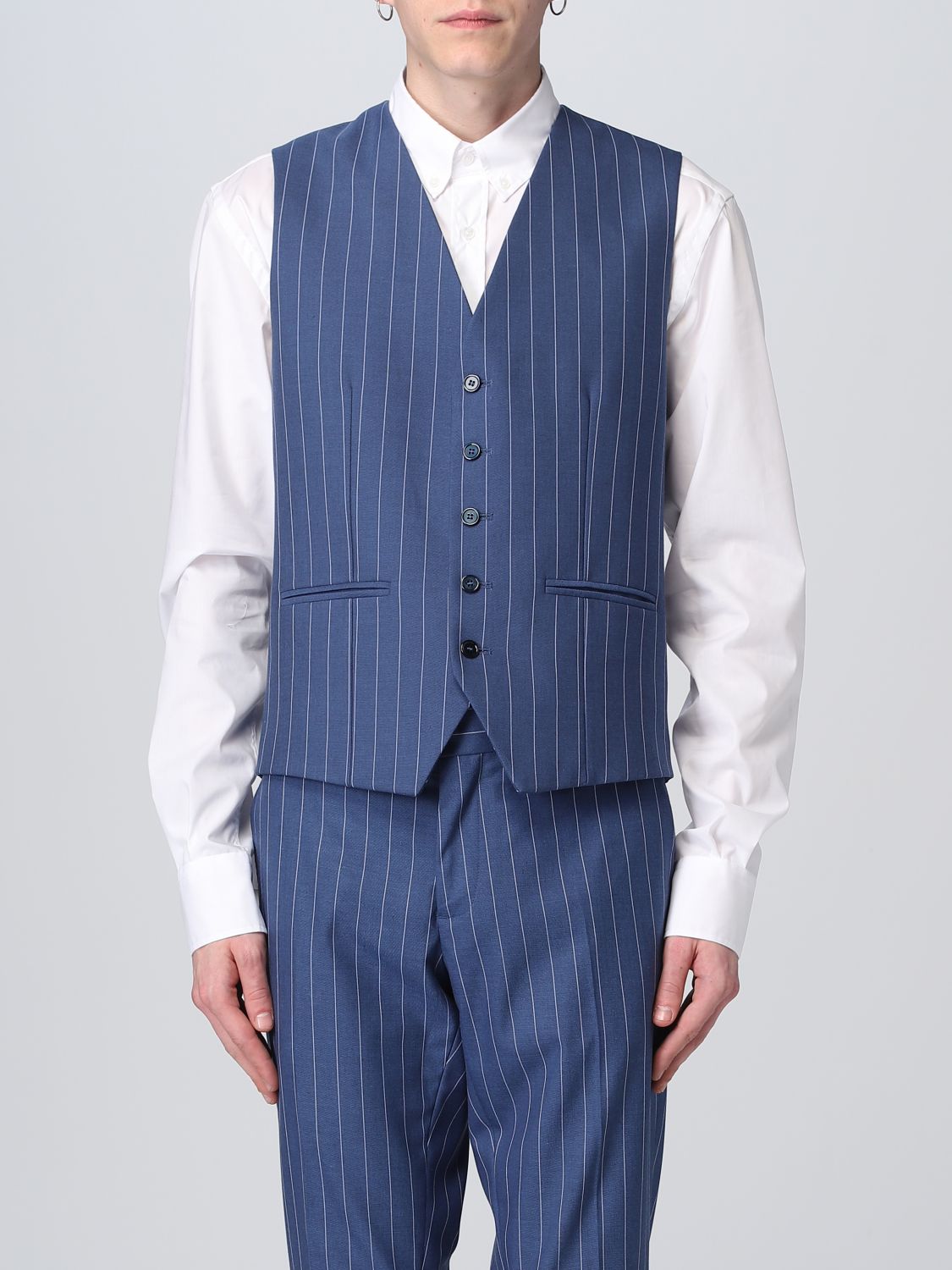 Waistcoat Daniele Alessandrini: Daniele Alessandrini waistcoat for men royal blue 1