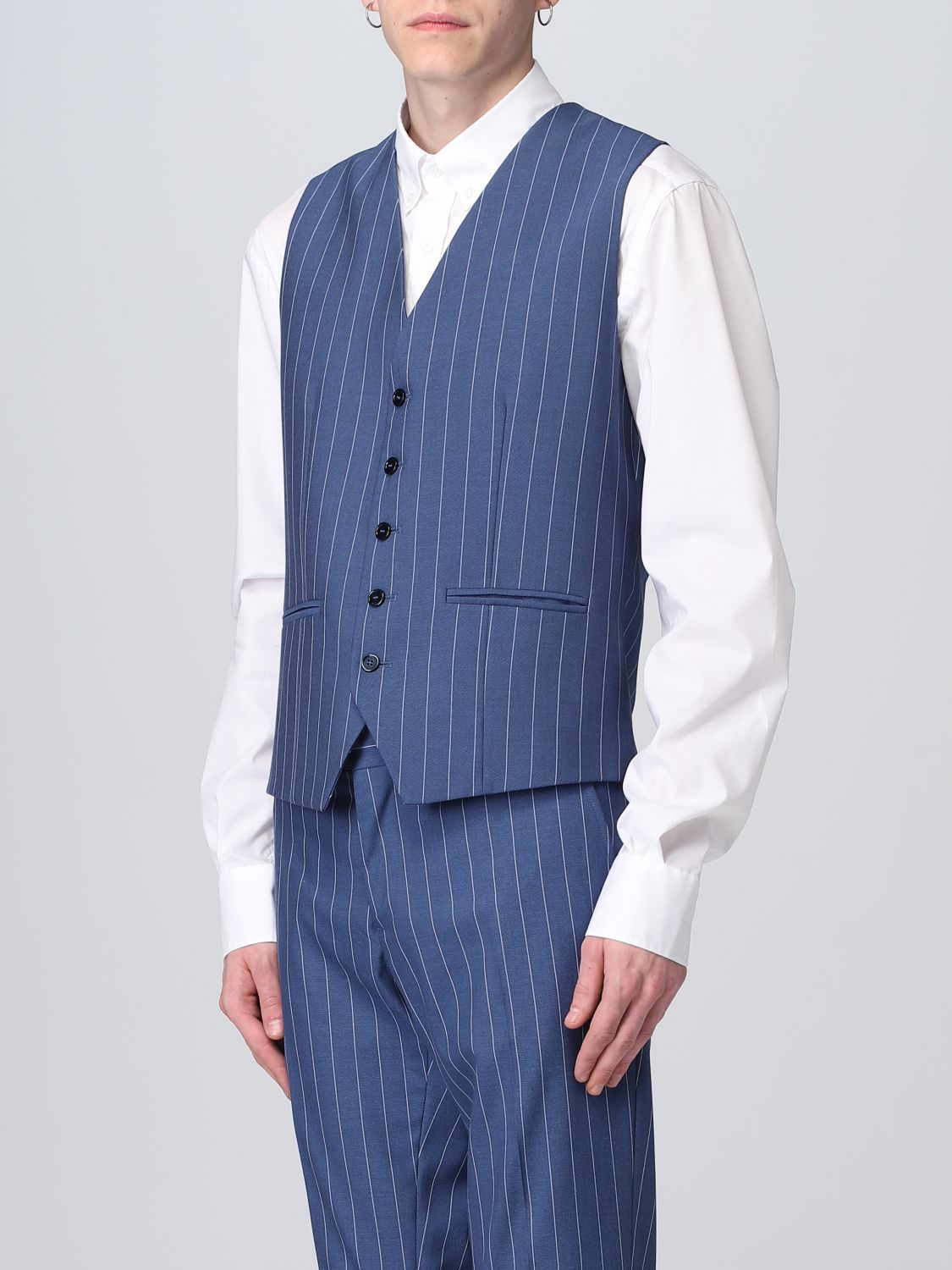 Waistcoat Daniele Alessandrini: Daniele Alessandrini waistcoat for men royal blue 4