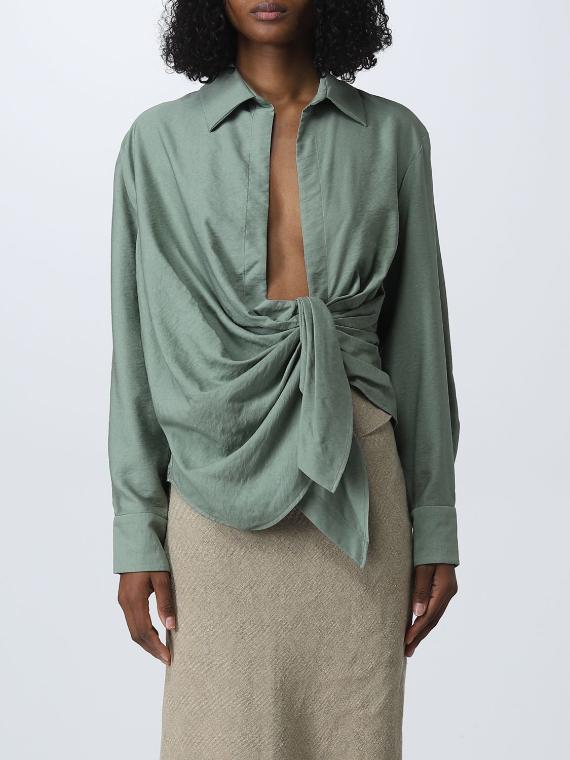 Shop Jacquemus Shirt  Woman Color Green