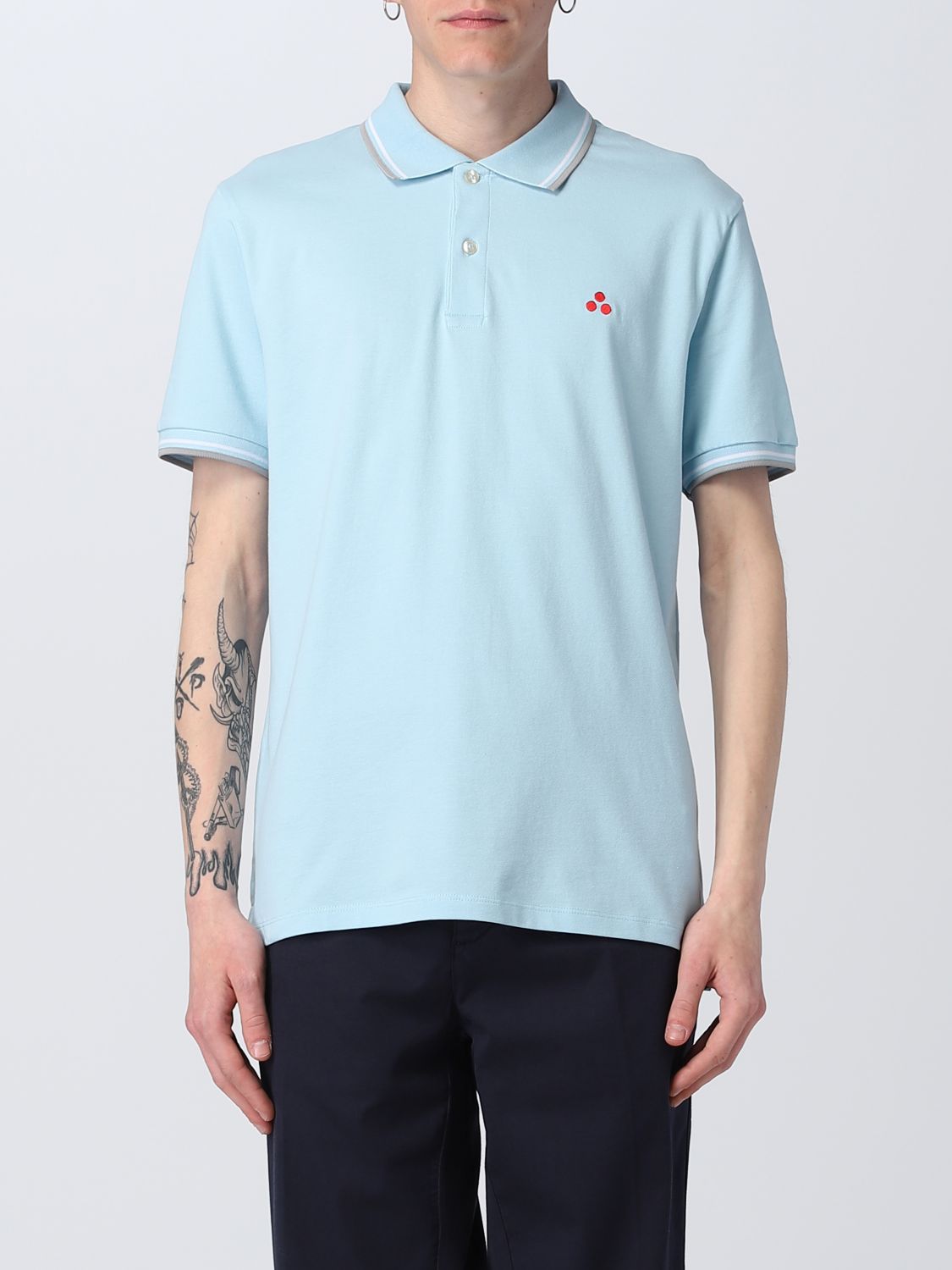 Peuterey Medinillastr04 Short Sleeve Polo Shirt Sky Blue  Man