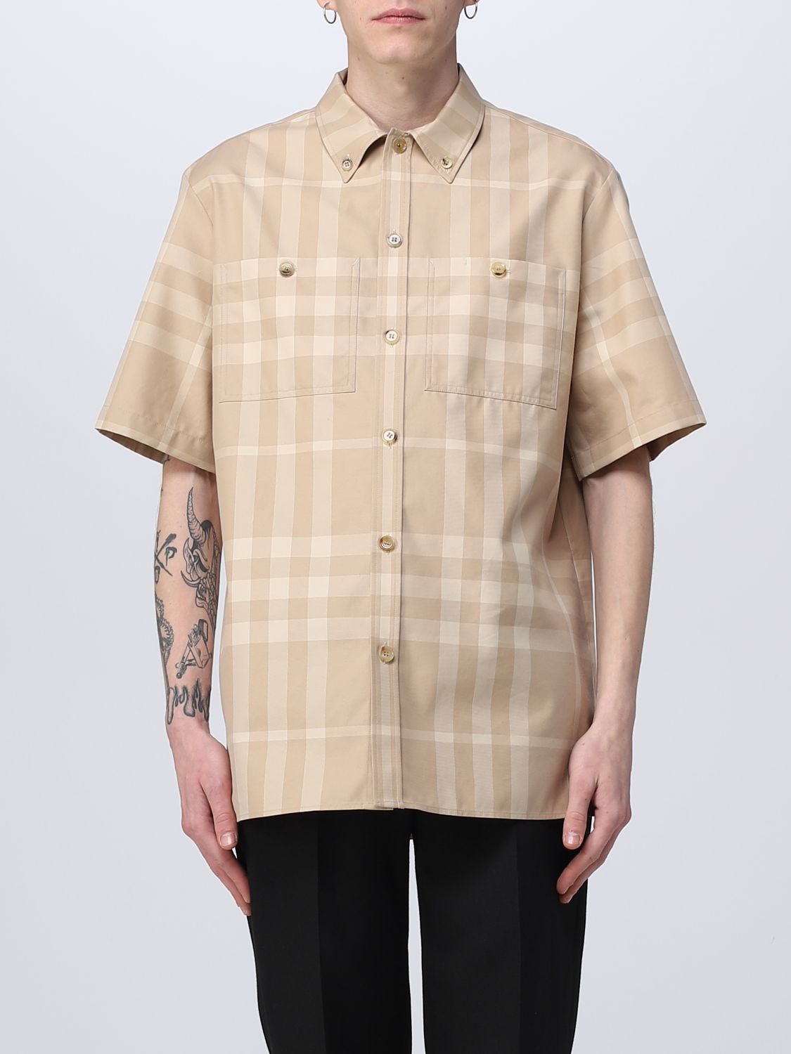 BURBERRY: shirt for man - Beige | Burberry shirt 8068582 online on  