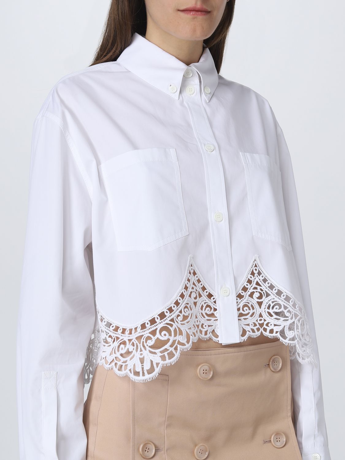 BURBERRY: top for woman - White | Burberry top 8067156 online on GIGLIO.COM