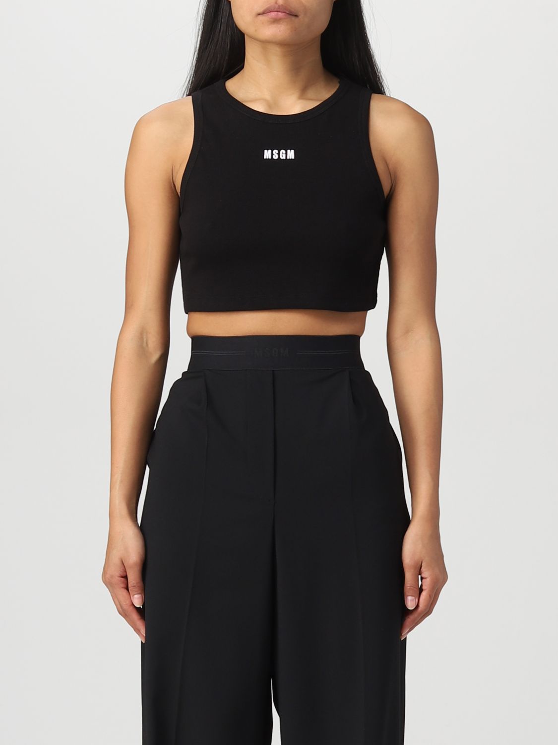 MSGM TOP IN STRETCH COTTON,E13081002