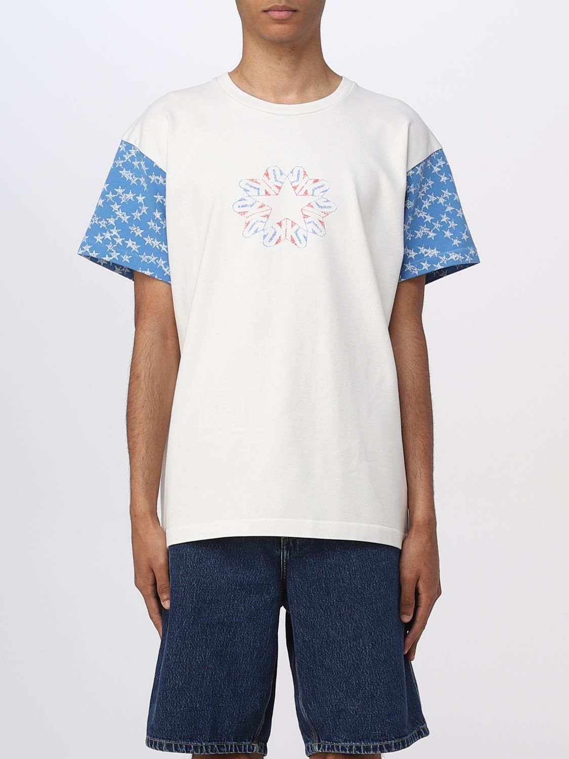 Erl Star-print Short-sleeve T-shirt In White