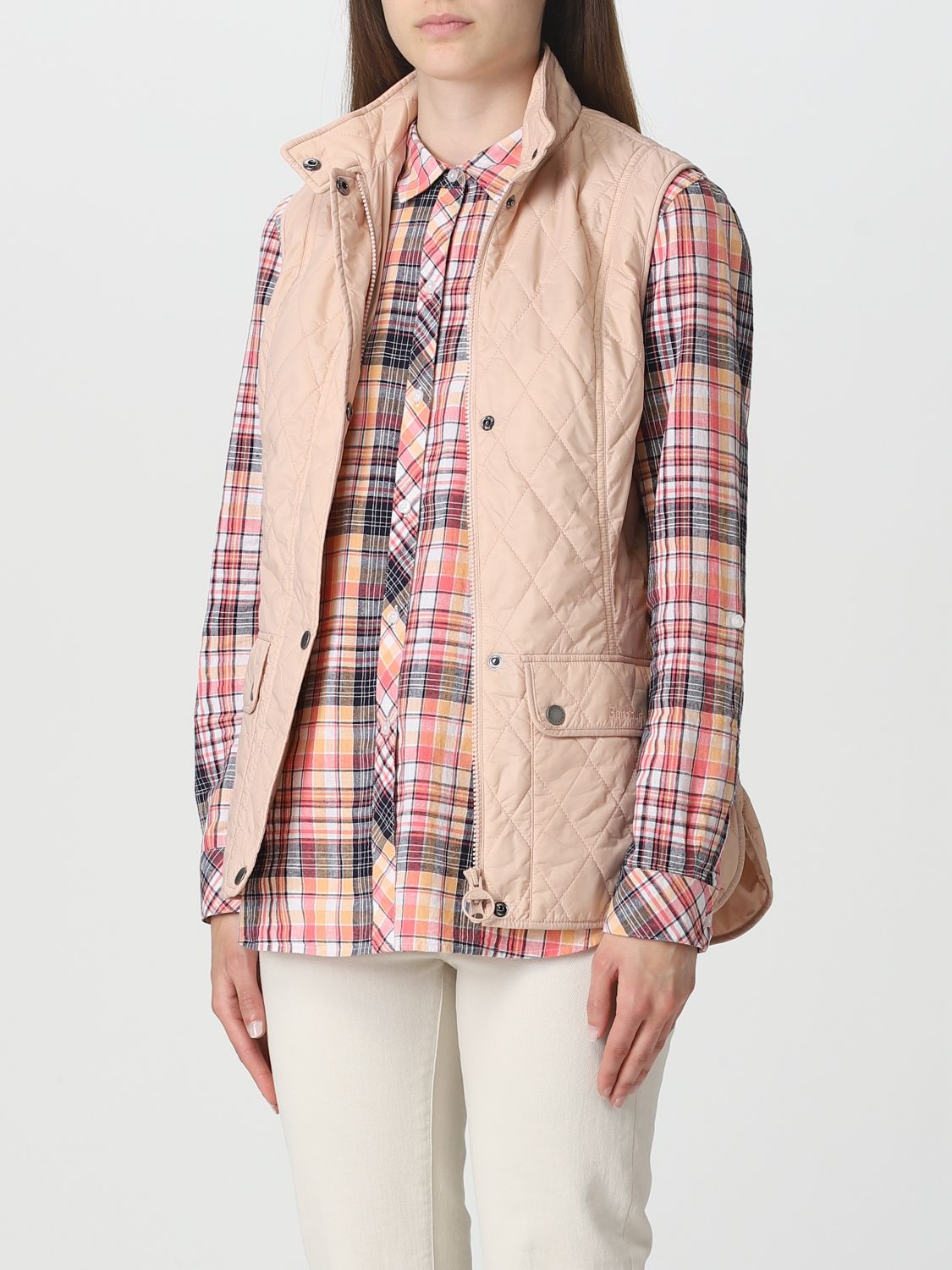 BARBOUR: waistcoat for woman - Blush Pink | Barbour waistcoat LGI0003 ...