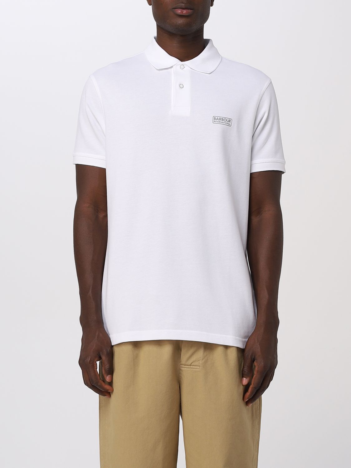 BARBOUR: polo shirt for man - White | Barbour polo shirt MML0914 online ...