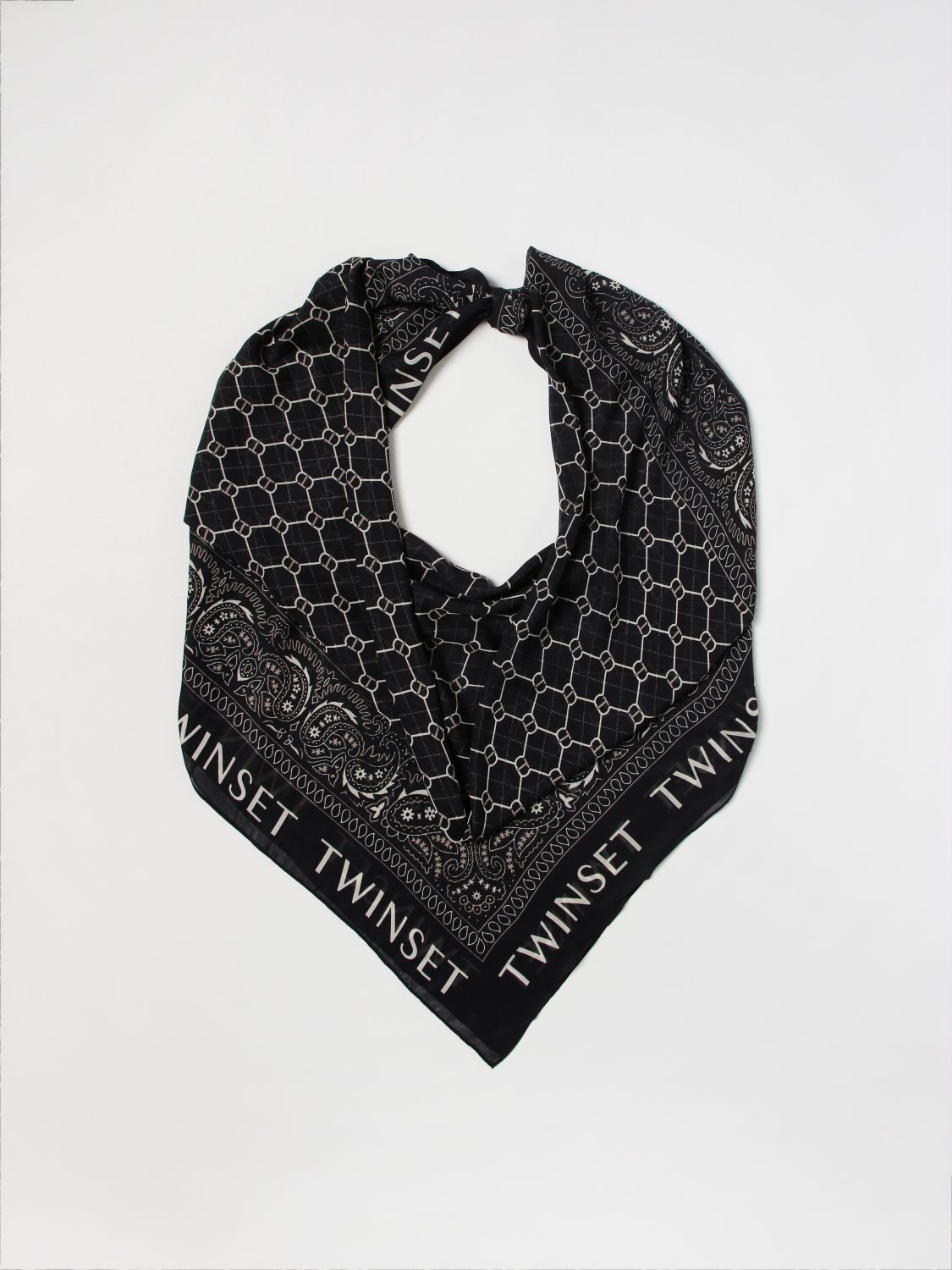 Twinset women's keffiyeh in modal Black