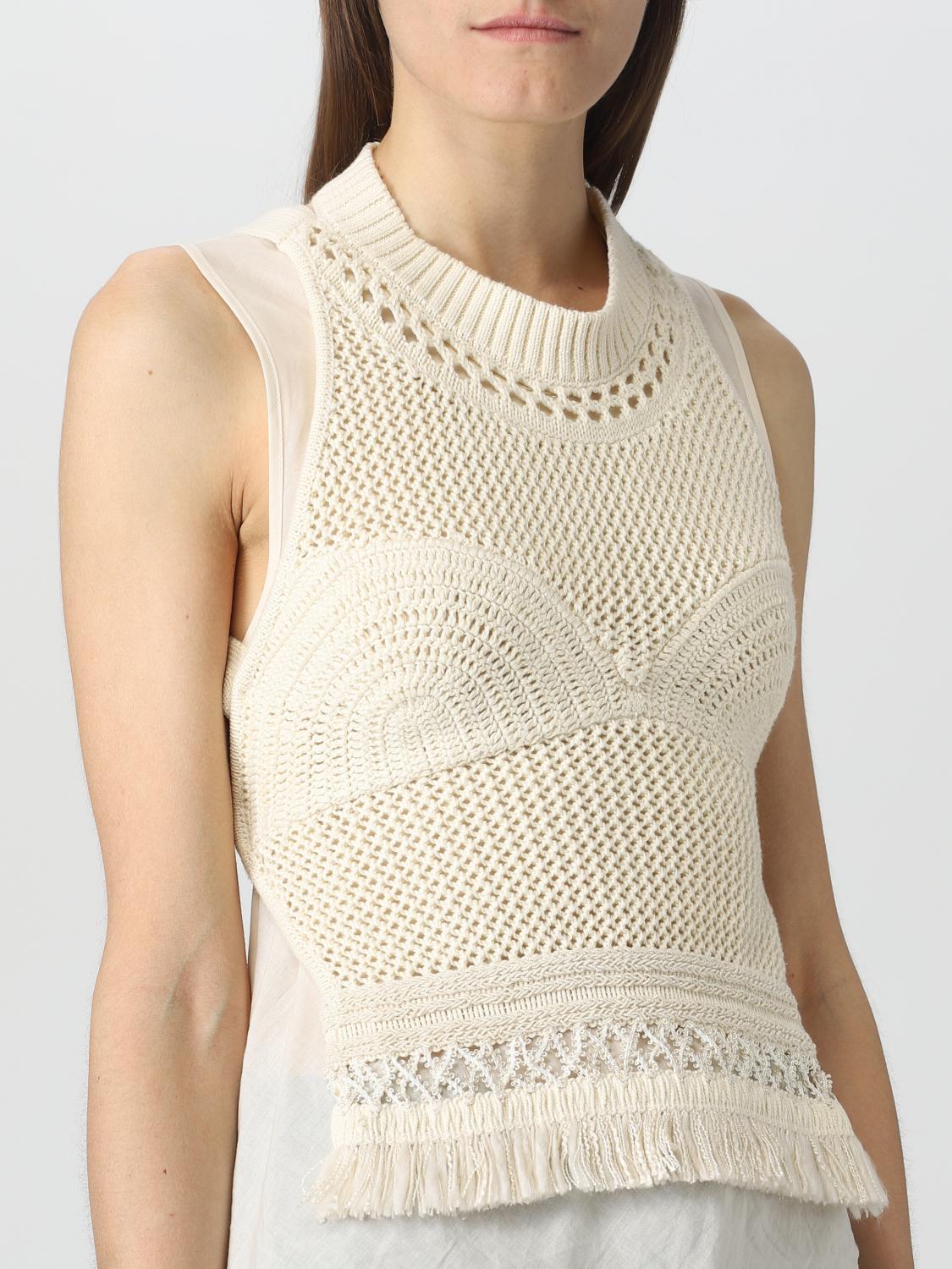 TWINSET: top for woman - Ivory | Twinset top 231TT3082 online on GIGLIO.COM