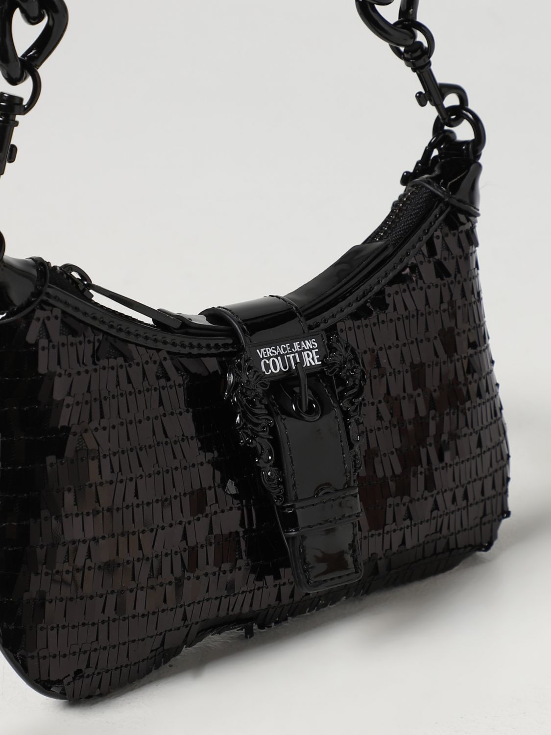 Borsa mini Versace Jeans Couture: Borsa Versace Jeans Couture in tessuto pailletteto nero 3