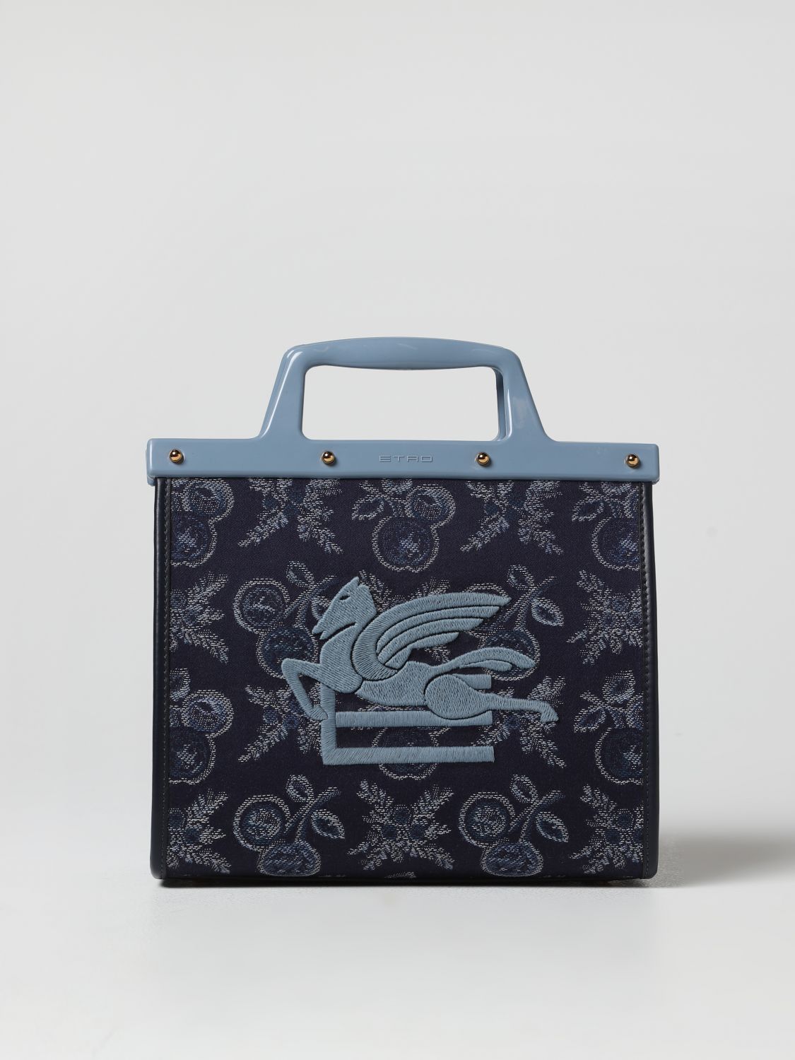Shop Etro Love Trotter Bag In Cotton In Blue