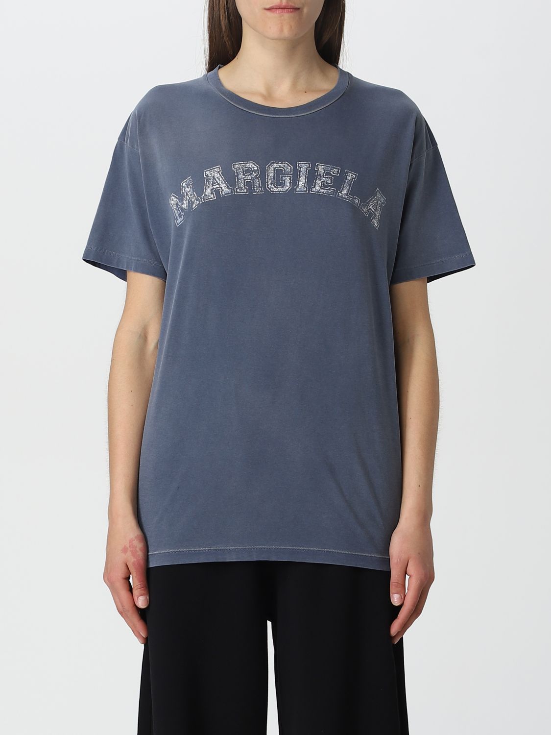 Shop Maison Margiela T-shirt  Woman Color Blue