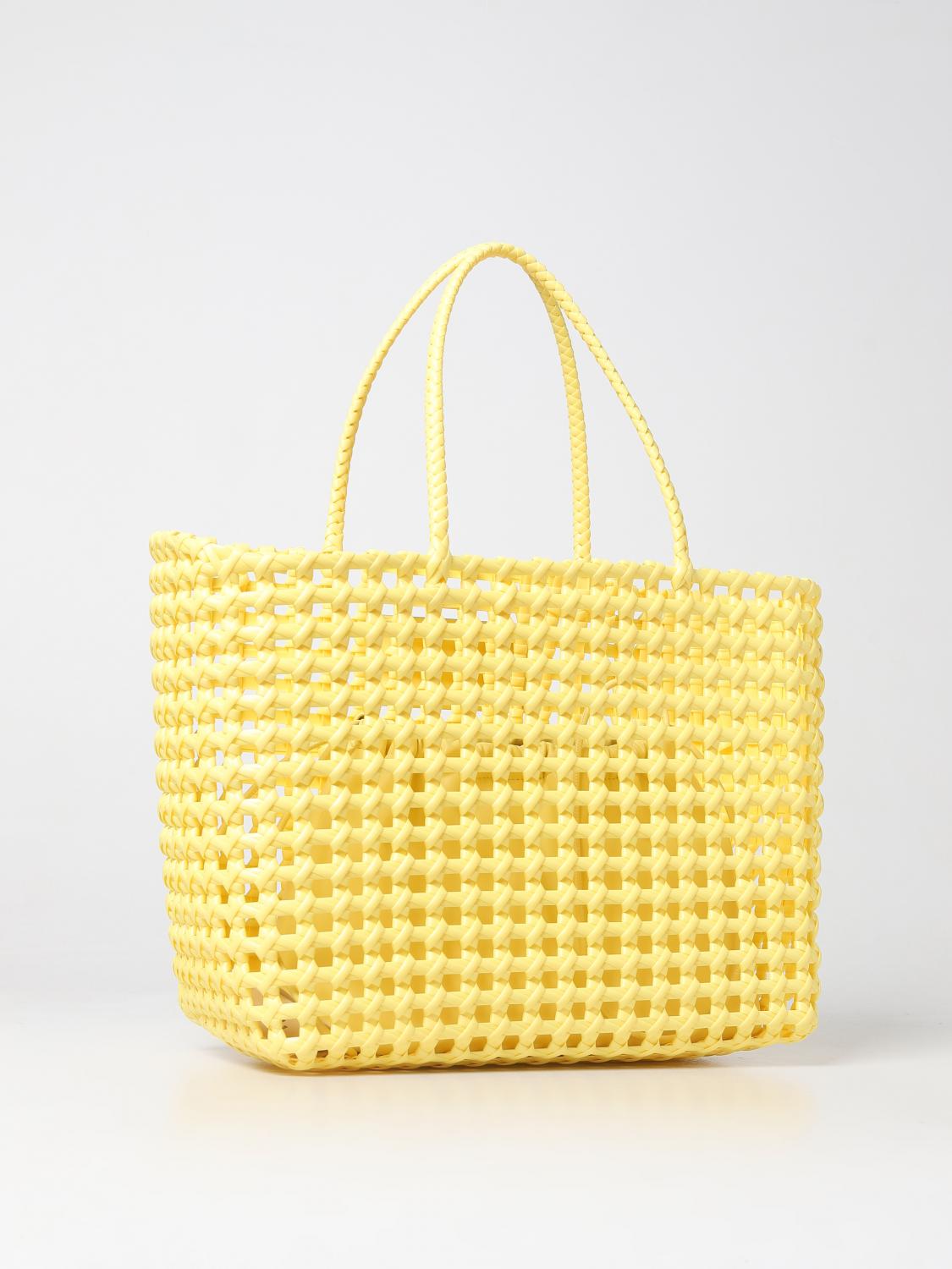 Borse tote Msgm: Borsa Msgm in PVC intrecciato giallo 2