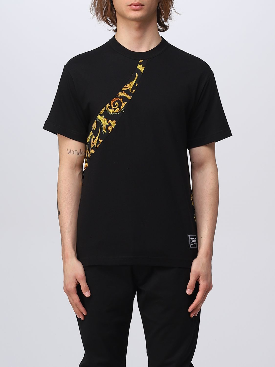 Versace Jeans Couture Cotton T-shirt In Black