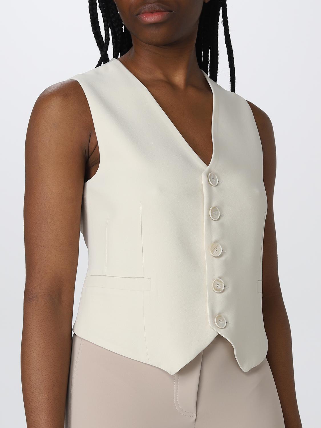 Gilet Liviana Conti: Gilet Liviana Conti in misto viscosa avorio 3