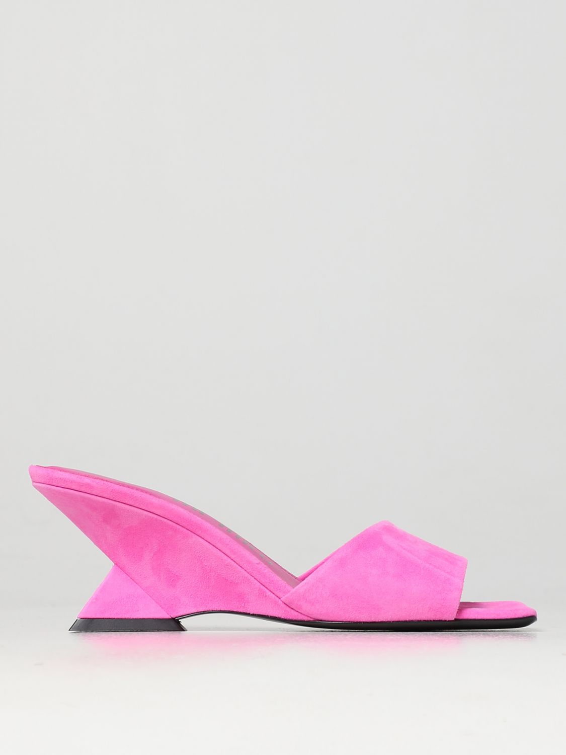 Shop Attico Cheope Mules In Suede In Fuchsia