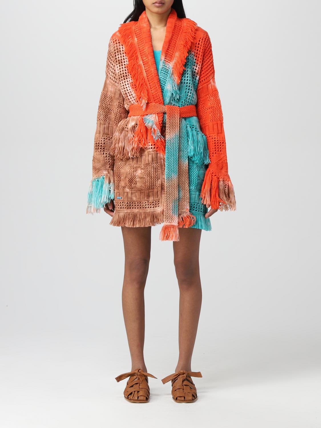 Alanui California Dreaming Tie-dye Cardigan In Orange