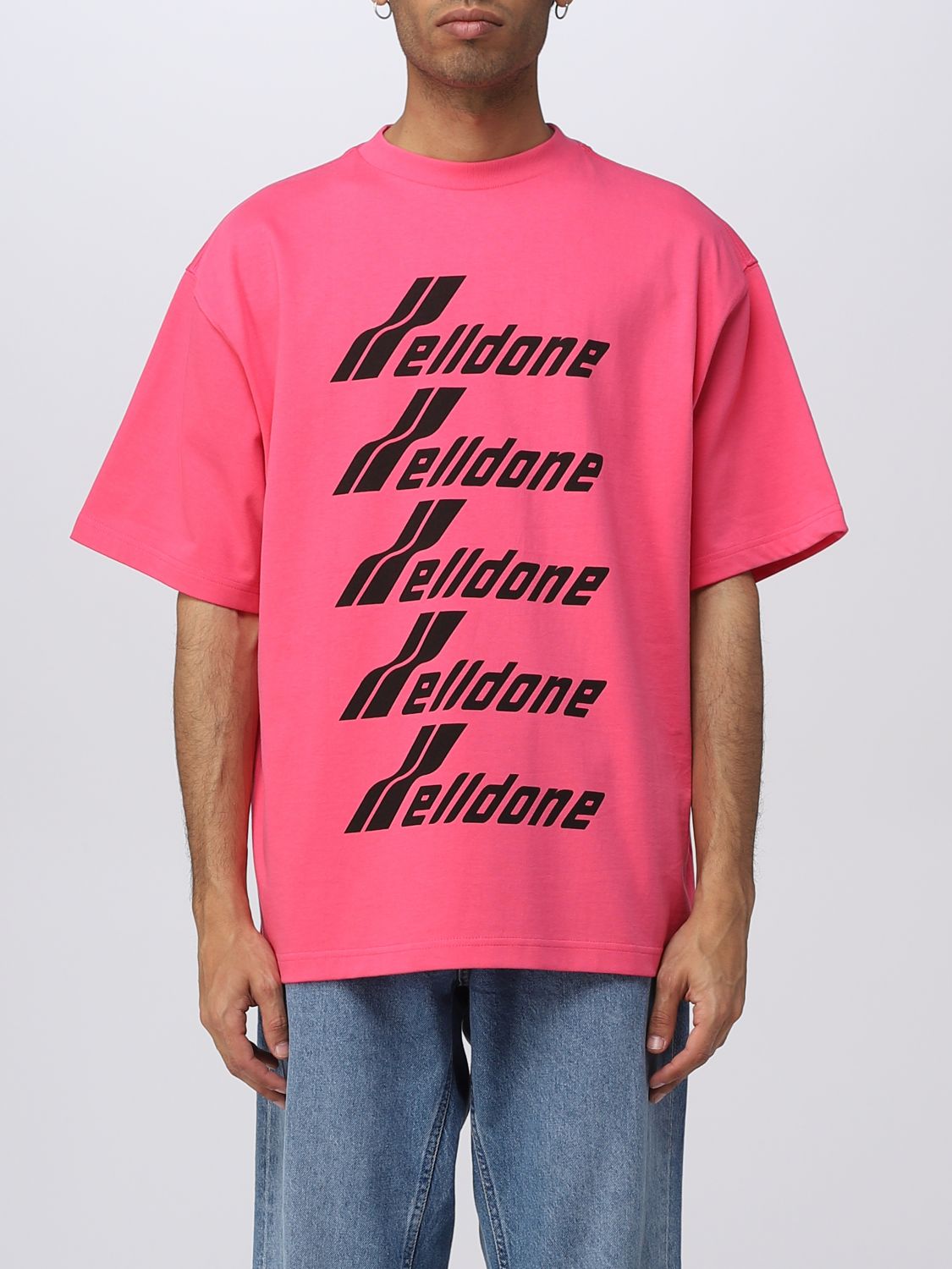 WE11DONE: t-shirt for man - Pink | We11Done t-shirt WDTP620074U online ...