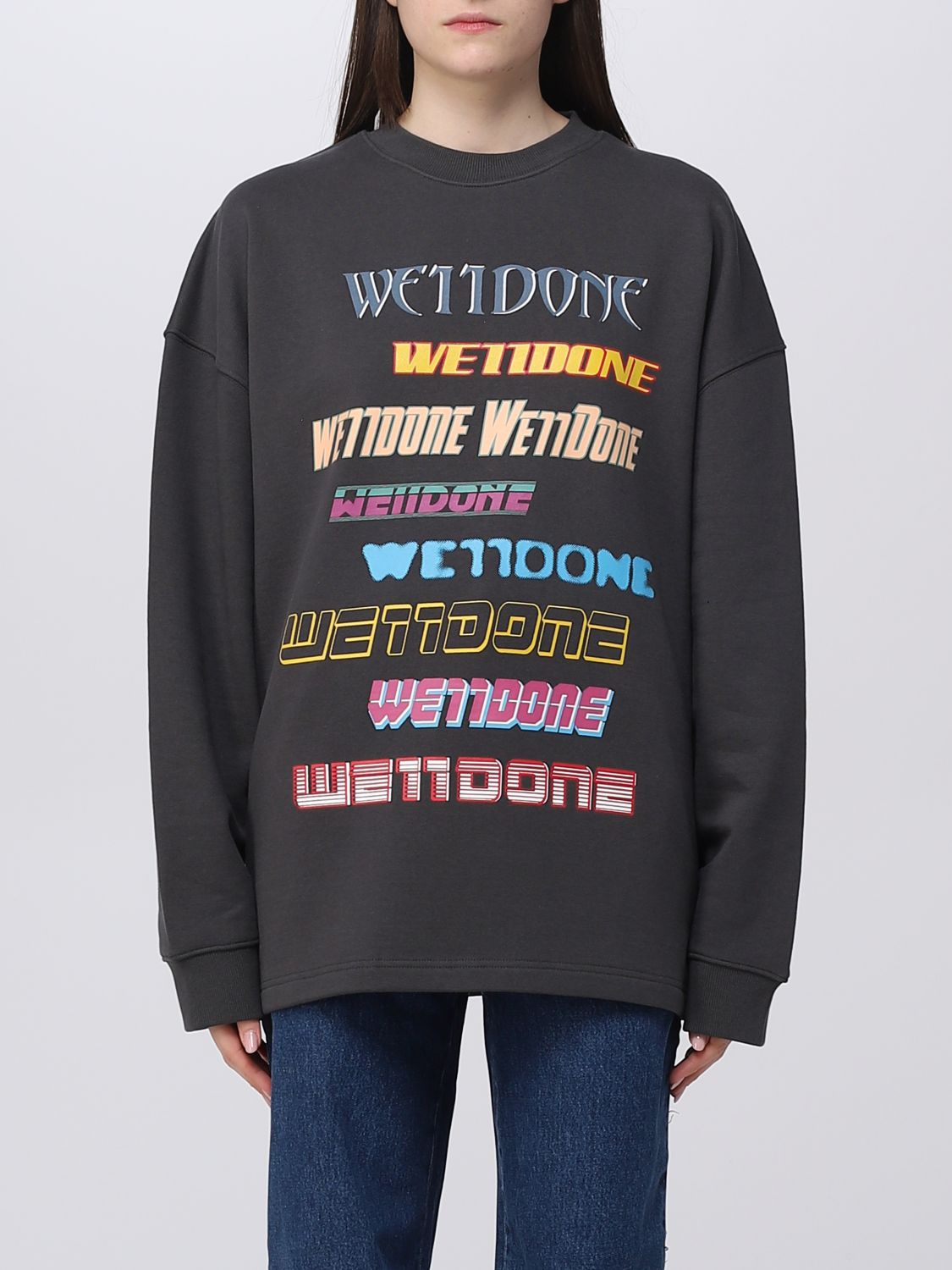 WE11DONE: sweatshirt for woman - Grey | We11Done sweatshirt WDTP519114U ...
