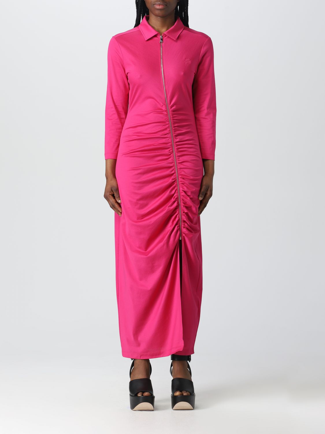 Shop Karl Lagerfeld Dress  Woman Color Fuchsia