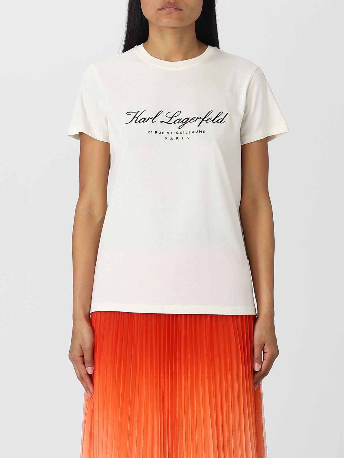 KARL LAGERFELD T-SHIRT KARL LAGERFELD WOMAN COLOR WHITE,E16610001