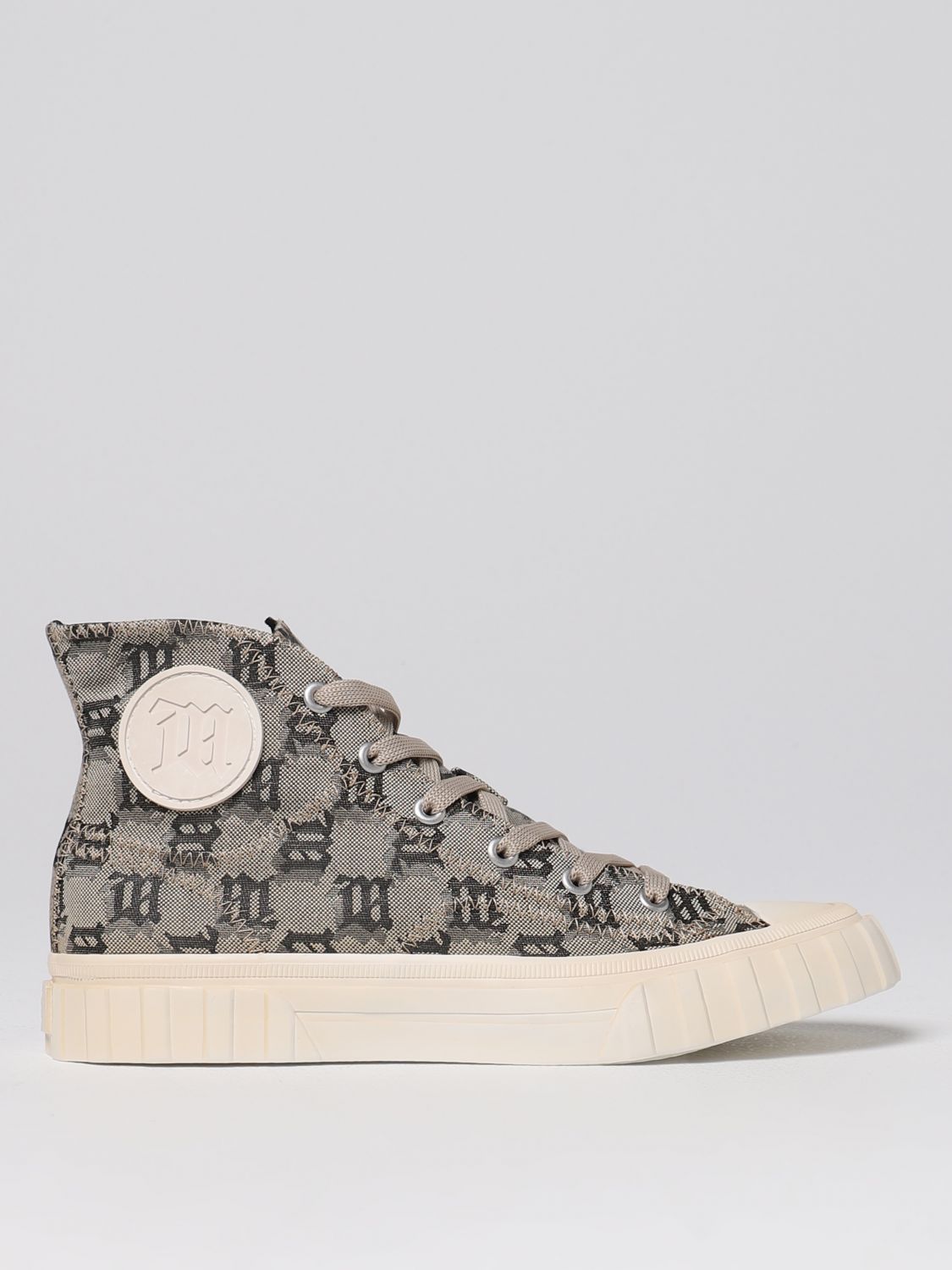 Misbhv Army Monogram Canvas Sneakers In Beige