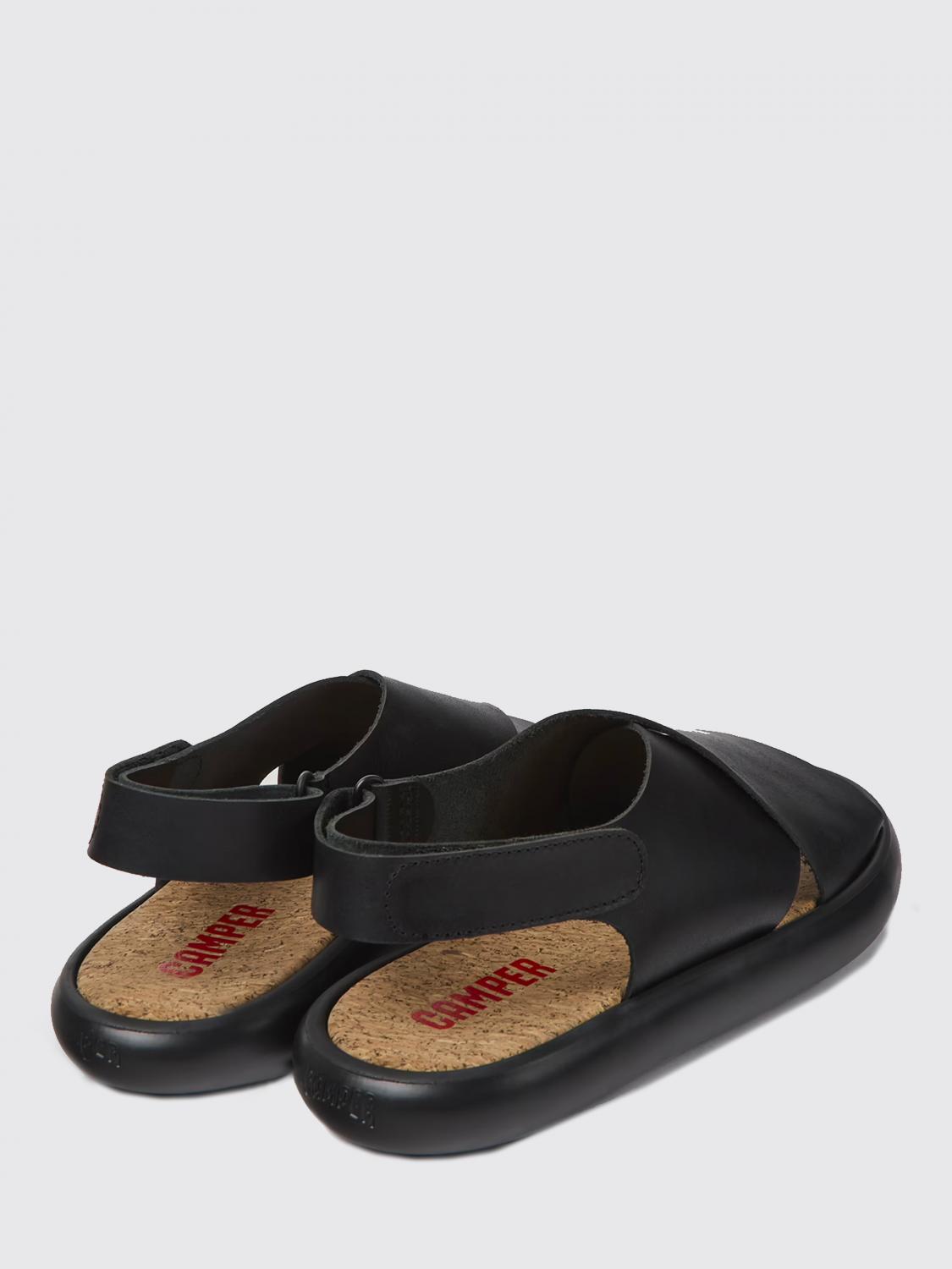 camper black sandals