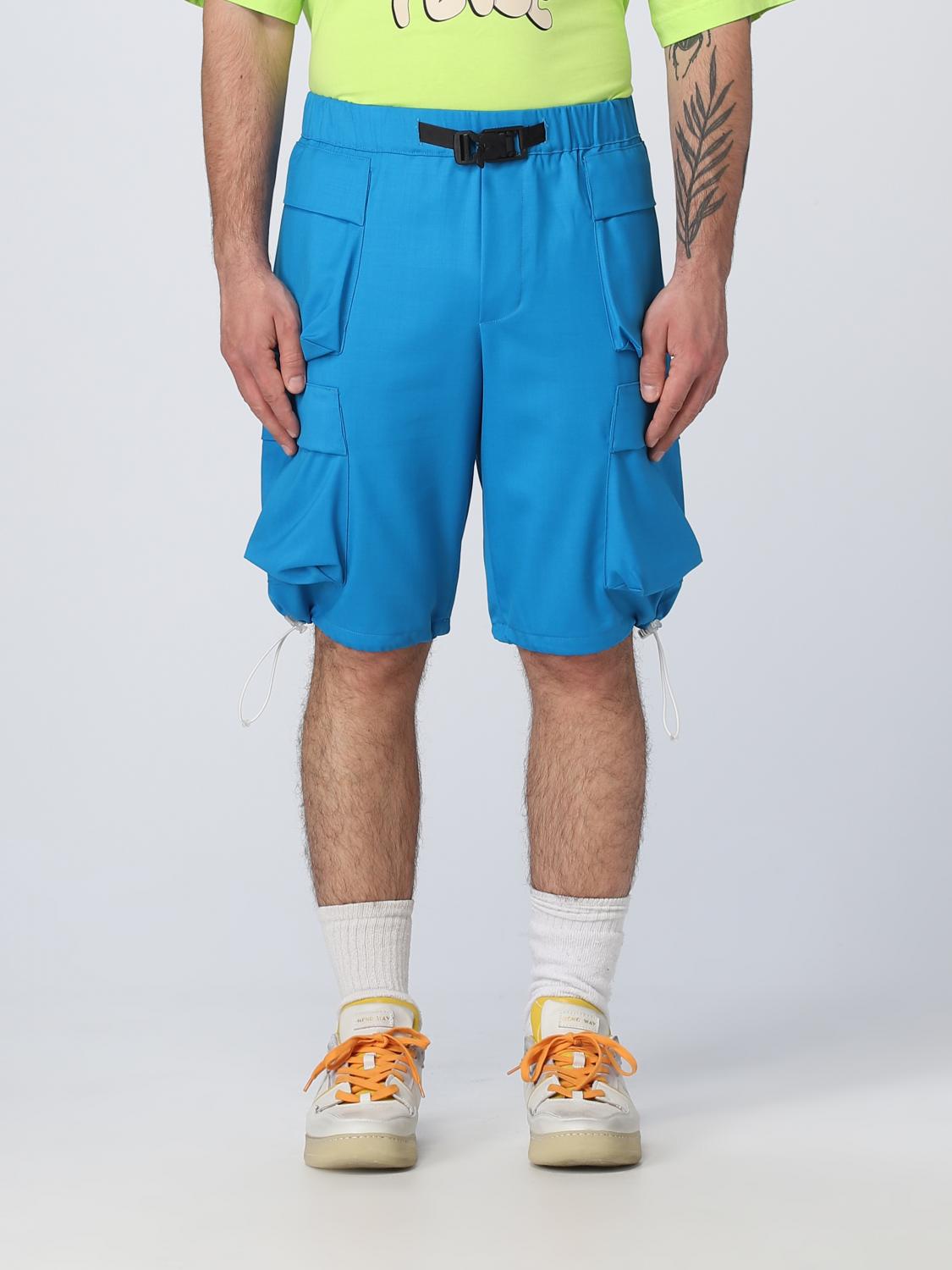 Bonsai Virgin Wool Cargo Shorts In Gnawed Blue