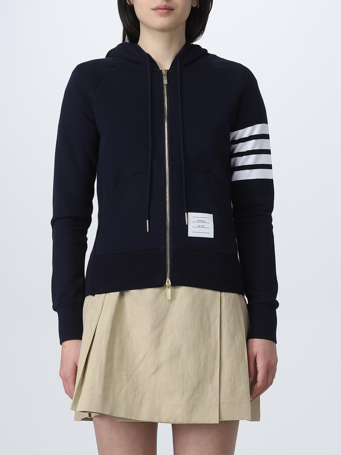 Thom Browne Navy Classic Four Bar Hoodie In Blue