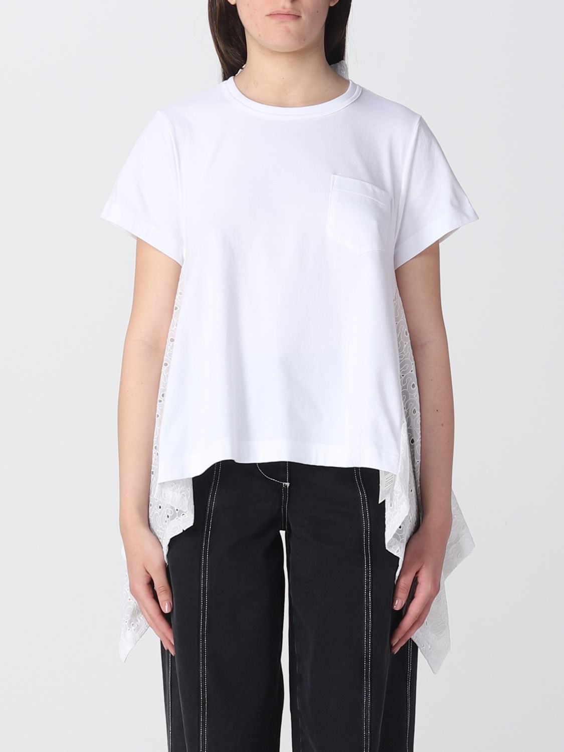 SACAI：Tシャツ レディース - ホワイト | GIGLIO.COMオンラインのSacai