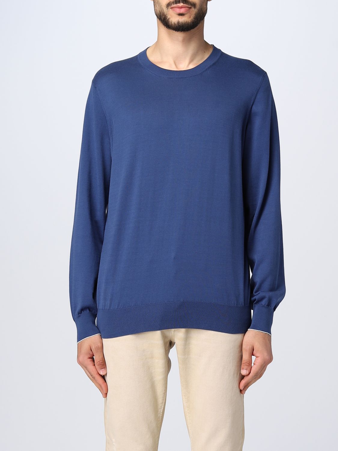 BRUNELLO CUCINELLI: sweater for man - Blue 1 | Brunello Cucinelli ...