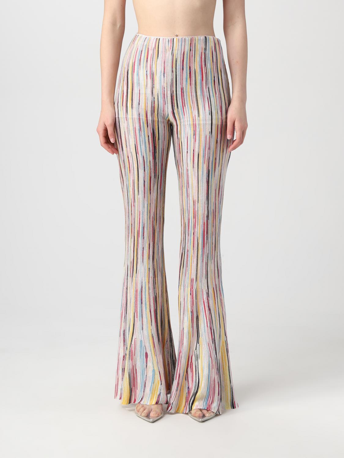 Missoni Stripe-pattern Semi-sheer Flared Trousers In Multicolor