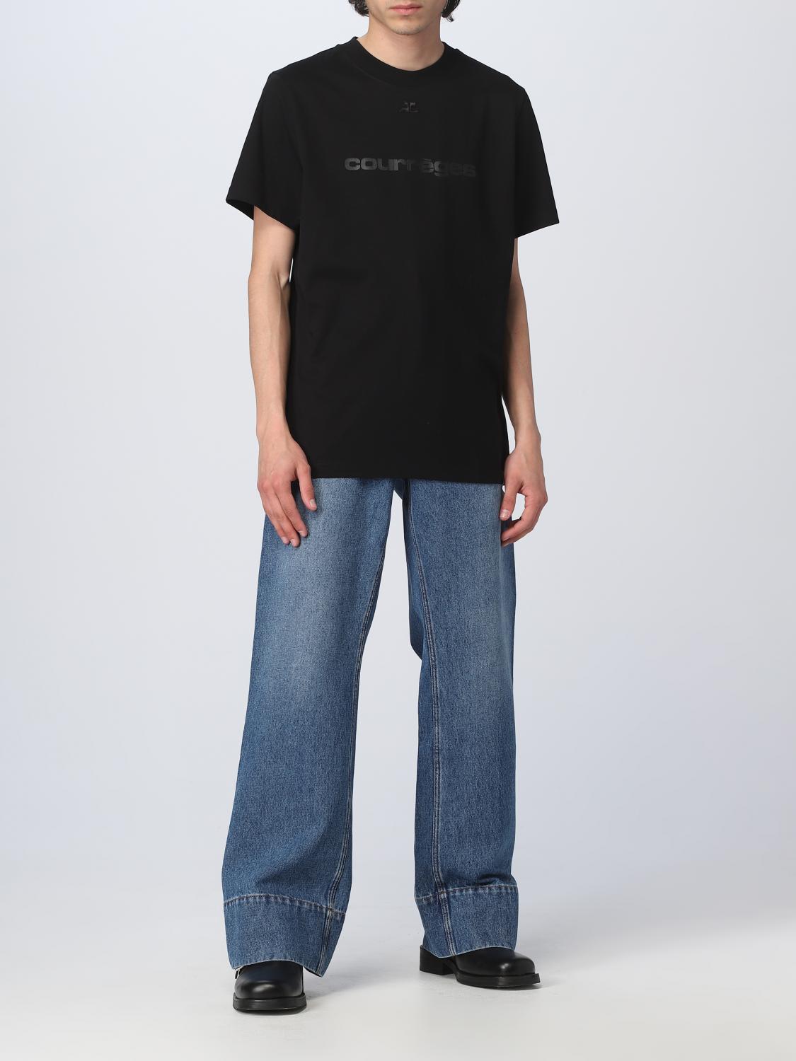 T-shirt Courrèges: T-shirt CourrÈges in cotone nero 2