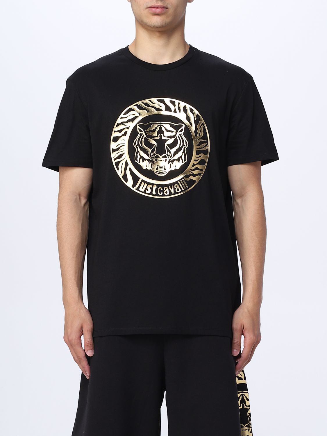 Cavalli Outlet: t-shirt for man - Black | Just Cavalli 74OBHF02CJ200 online at GIGLIO.COM