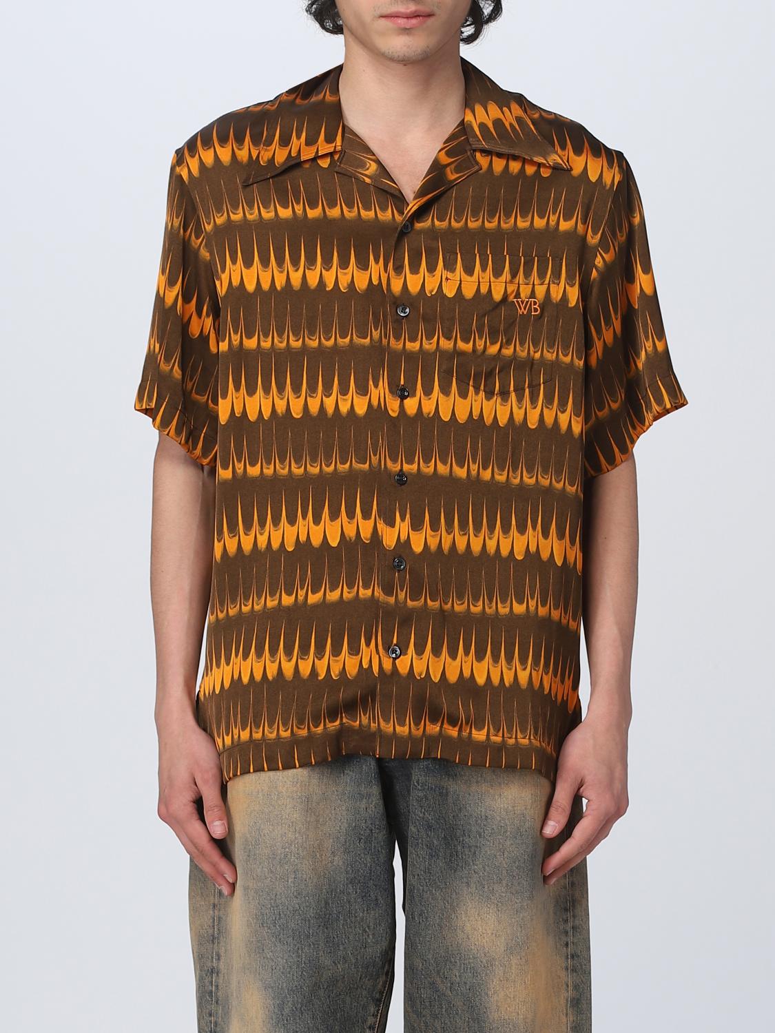 Wales Bonner Geometric-print Short-sleeve Shirt In Brown